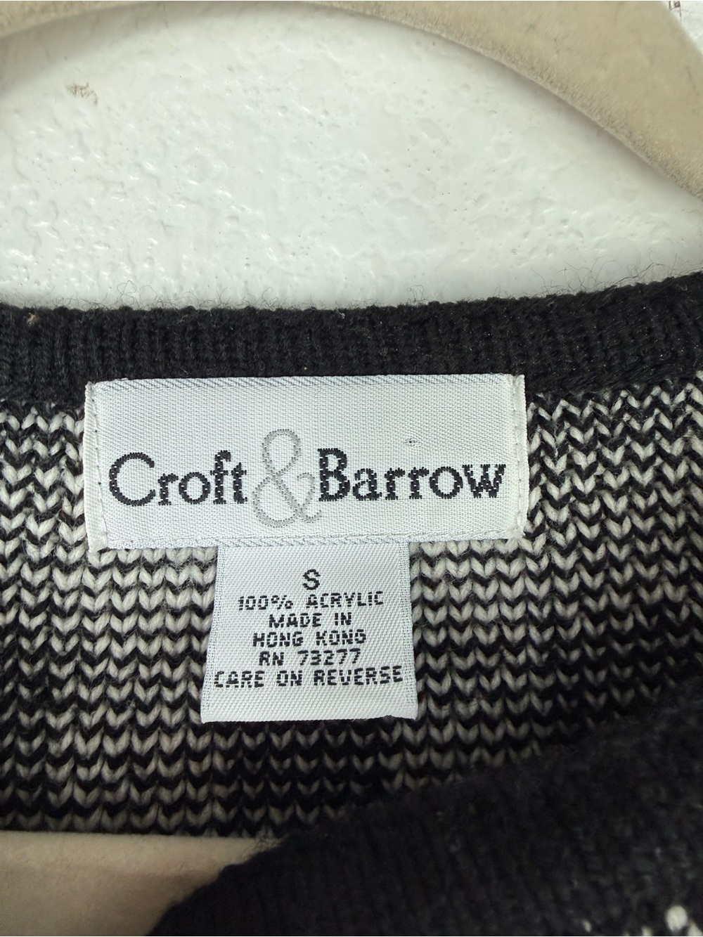 Croft & barrow Vintage Checkered Sweater Buffalo Plaid cardigan size S - Picture 3 of 8